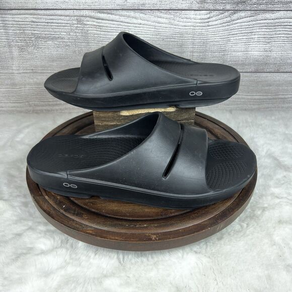 OOFOS OOahh Sport Flex Slide Recovery Sandals Black Mens Sz 11/ Women’s Sz 13 main image 4
